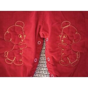 Vtg 70s Baby Infant Sears Perma-Prest Red Corduroy Jumpsuit Outfit M 21-26 Lbs